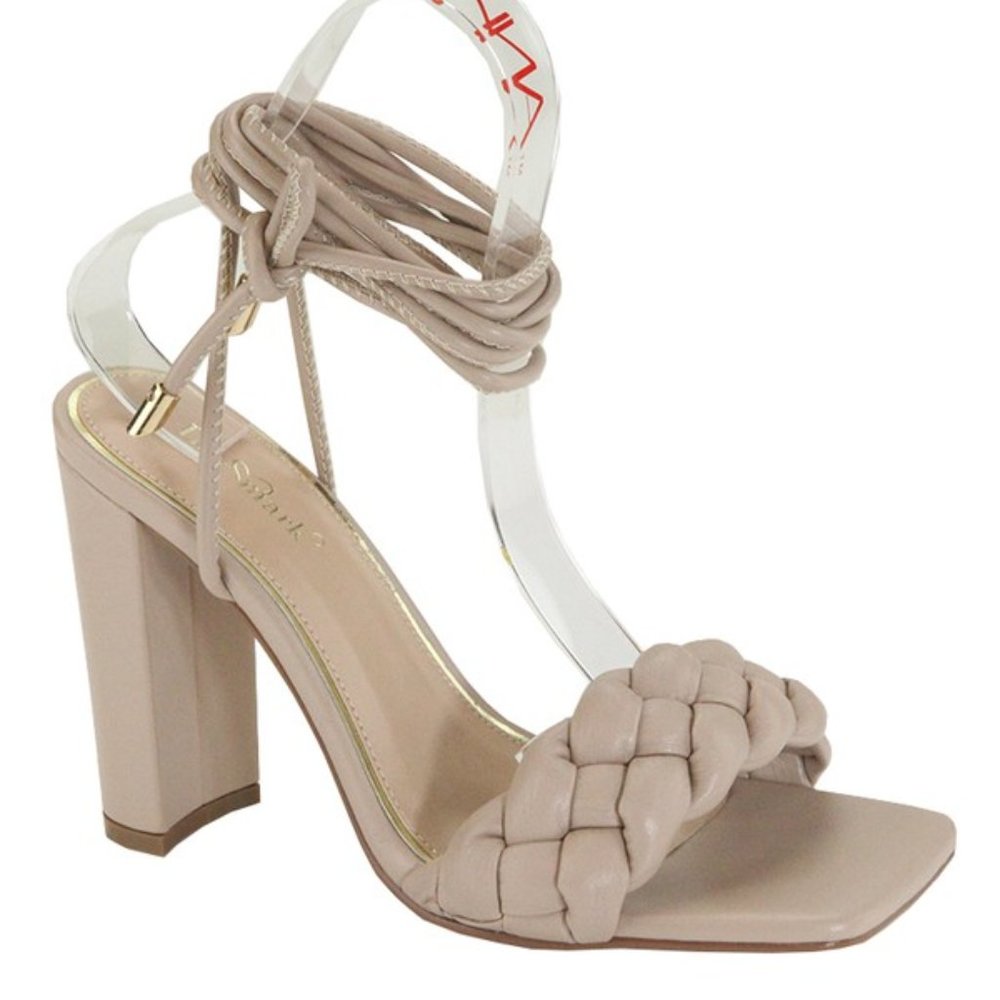 MULE BRAIDED NUDE HEEL